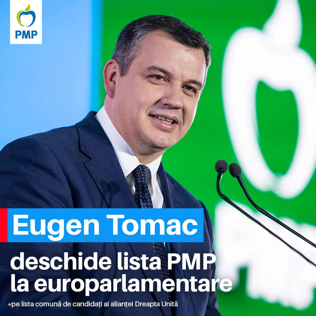 Eugen Tomac deschide lista PMP pentru alegerile europarlamentare!