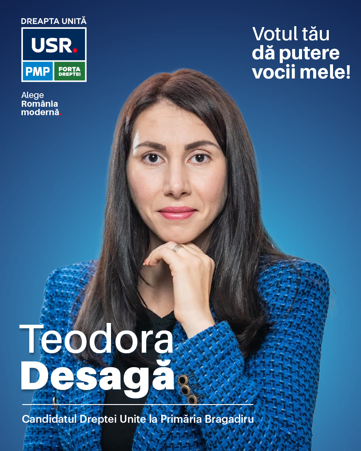 Teodora Desagă, candidatul Dreptei Unite pentru Primăria Bragadiru